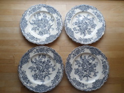 4 English bristol crown ducal porcelain plates flat plates
