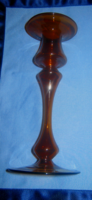 Handmade amber glass candle holder