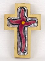 1O002 barkos bea : fire enamel crucifix