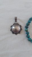 Silver pendant with semi-precious stones