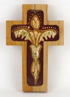 1O004 barkos bea : fire enamel crucifix