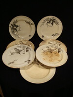 7 antique patterned plates from the 1800s
