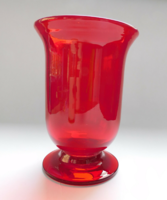 Fire red blown glass goblet