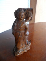 Chinese female wooden sculpture
