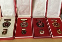 Socialist brigade medal series with miniature in box (4 pieces)