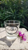 Retro glass cup with the inscription Erzsébet