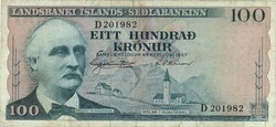 100 Kronur 21 June 1957 Iceland is rarer