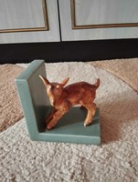 Ceramic goat kid bookend