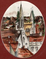 Fekete Judit Éva - Sopron 14,5 x 11,5 cm akvarell, papír