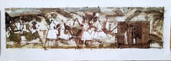 Sarkantyú Simon - Szekszárdi secco terv 20 x 77 cm diópác, tus, papír