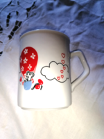 Zsolnay, rare little mice in love cup, mug 16.