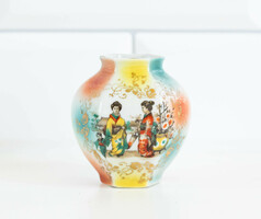 Antik miniatűr váza, japonizáló dekorral, AltWien jelzéssel - kisváza, mini tárgy