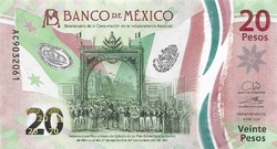 20 Pesos 2021 Mexican polymer