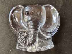 Vintage Riedel crystal glass, elephant-shaped leaf weight