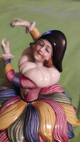 Antique rare baroque - capodimonte - papagina porcelain figural bonbonier 15 x 17 cm as shown in the pictures