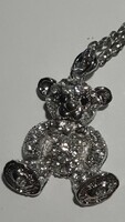 Large teddy bear and chain encrusted with beautiful crystals