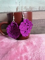 Purple crochet earrings