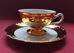 Bavaria német porcelán kávés szett dúsan aranyozott csésze csészealj eszpresszó espresso mokkás