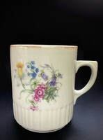 Antique and vitrine zsolnay rare mug with floral pattern skirt