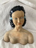 Art Deco kerámia női szobor, büszt/ Nincs minimálár!