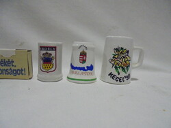 Három darab mini söröskorsó, szuvenír - Balaton, Erdély, Kecel - együtt