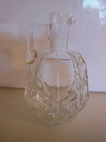 Pourer - lead crystal - very thick - 15 x 10 x 5 cm - 2.5 dl - old - vinegar - oil - perfect