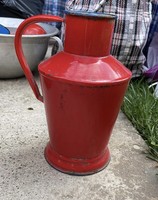2 Liter Jászkiséri enameled red Ceglédi jug nostalgia piece, sold together