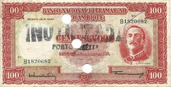 100 escudos 1958 Mozambik felülbélyegzett