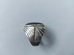 Hatalmas ónix köves ezüst gyűrű