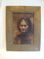 Török (J?) női portré régi festmény