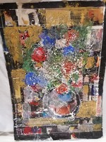 Absztrakt asztali virágcsendélet festmény