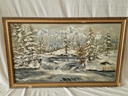 A solid painting of a snowy landscape in Kővár.