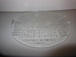 Offerer - 32 cm + lugs 3.5 cm - with raised letters - glass - thick - perfect