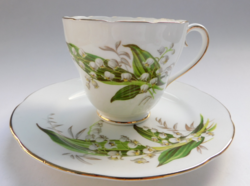 Adderley English tea set with lily of the valley - hairline crack on ear