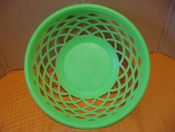 Marked retro neon green plastic bread basket, fruit basket