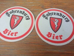 2 rare frohenburg beer coasters from the 1960s