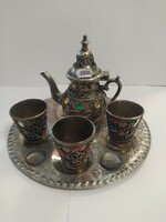Oriental metal coffee set