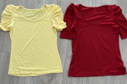 Thin yellow and red cotton tops, t-shirts