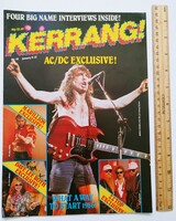 Kerrang magazin 86/1/9 ACDC ZZ Top Marillion David Lee Roth Kiss Mötley Crüe Tom Petty