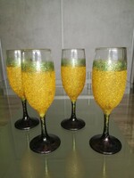 Glitter champagne glasses