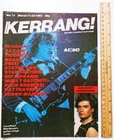 Kerrang magazine 82/3/11 acdc saxon aerosmith hughes triumph def leppard pinera rock goddess status q