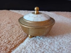 Copper jewelry box with shell inlay