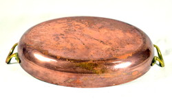 Red copper oval fish frying pan ... Quality marked piece!