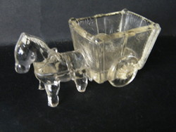 Retro glass carriage candy holder
