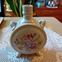 Antik virágos Drasche porcelán kulacs, jelzett
