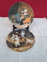 Seltmann Weiden Bavaria német porcelán Macskás cicás Falitányérok tányér