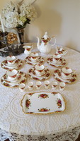 Beautiful royal albert old country roses tea and coffee set for 6 people, breakfast set