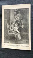 1913 Later Hungarian king iv. Károly + Queen Zita + Crown Prince Habsburg photo photo sheet