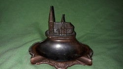 Cologne Cathedral ashtray decorated with an old copper figure 9 x 9 x 8 cm according to the pictures