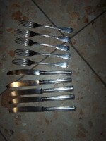 Silver-plated 5-5 knife and fork together